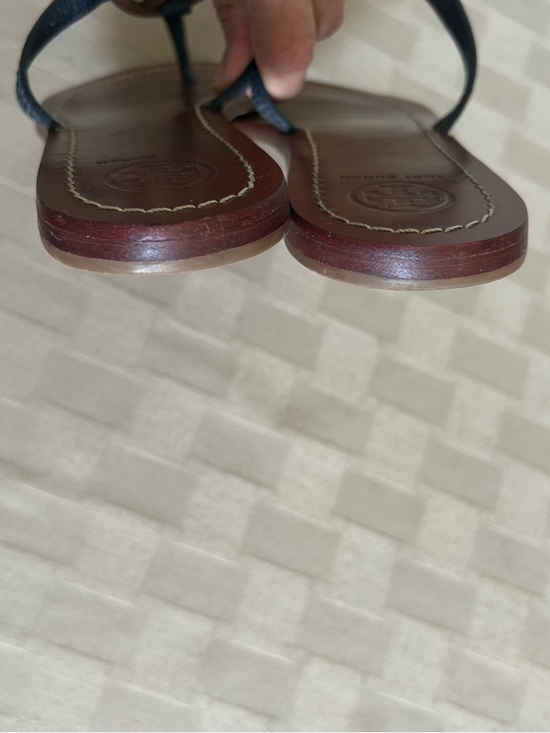 Tory Burch Mini Miller Flat Thong Sandals in Snakeskin Dark Navy main image 1